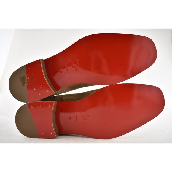 Christian Louboutin Mens Samson Flat Kraft Beige Suede Chelsea Ankle Boot 42 9 - Picture 11 of 11